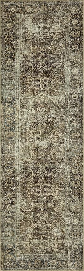 Loloi Magnolia Home by Joanna Gaines Sinclair Collection SIN-01 Pebble/Taupe 2'-0" x 5'-0", .25" Pile Height, Machine Washable, Accent Rug