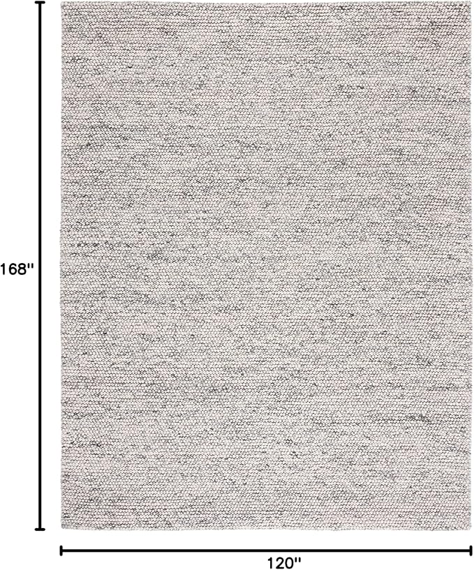 SAFAVIEH Area Rug 10x14 - Natura Collection - Large - Light Grey & Ivory, Handmade Wool Blend, Textured Design, Ideal for Living Room, Bedroom, Dining Space (NAT620G)