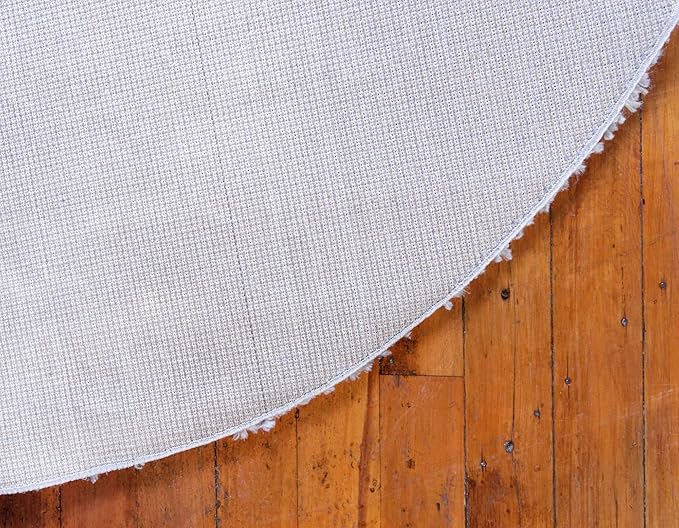 Unique Loom Davos Shag Collection Area Rug - Solid (7' 10" Round, Sterling)