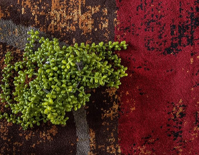 Unique Loom Barista Collection Area Rug - Kouillou (6' 1" Round, Multi/ Brown)