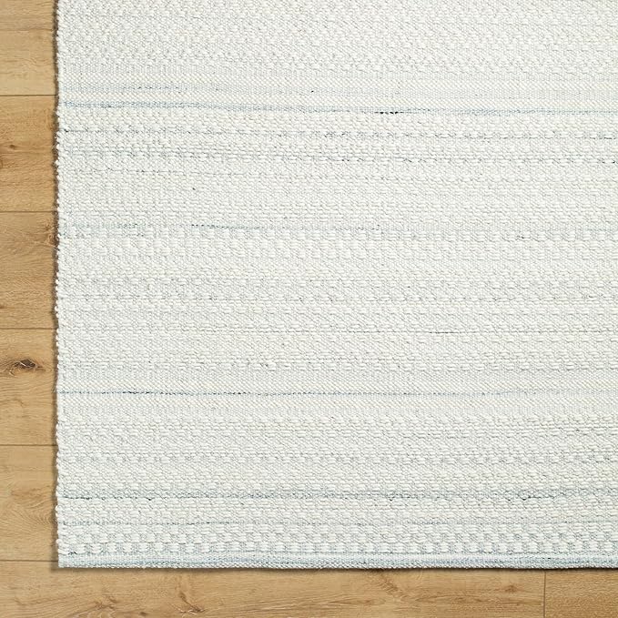 Mark&Day Wool Rugs, 2x3 Precious Solid and Border Cream/Light Slate Area Rug, Cream Grey Carpet for Living Room, Bedroom or Kitchen (2' x 3')
