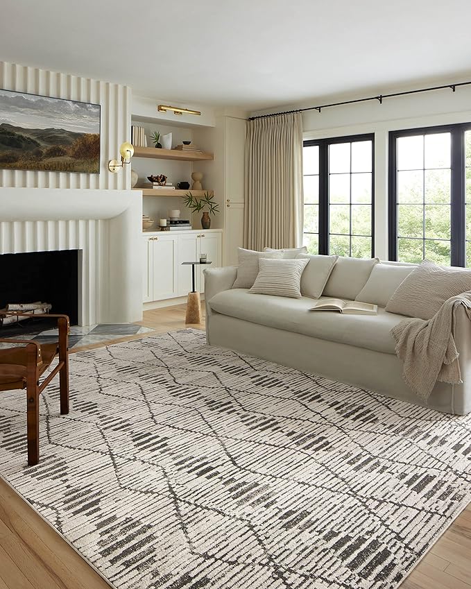 Loloi Kamala Collection KAM-02 Charcoal/Dove 11'-2" x 15'-7" Area Rug
