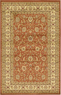 Unique Loom Voyage Collection Traditional Oriental Classic Intricate Design Area Rug (5' 0 x 8' 0 Rectangular, Terracotta/Ivory)
