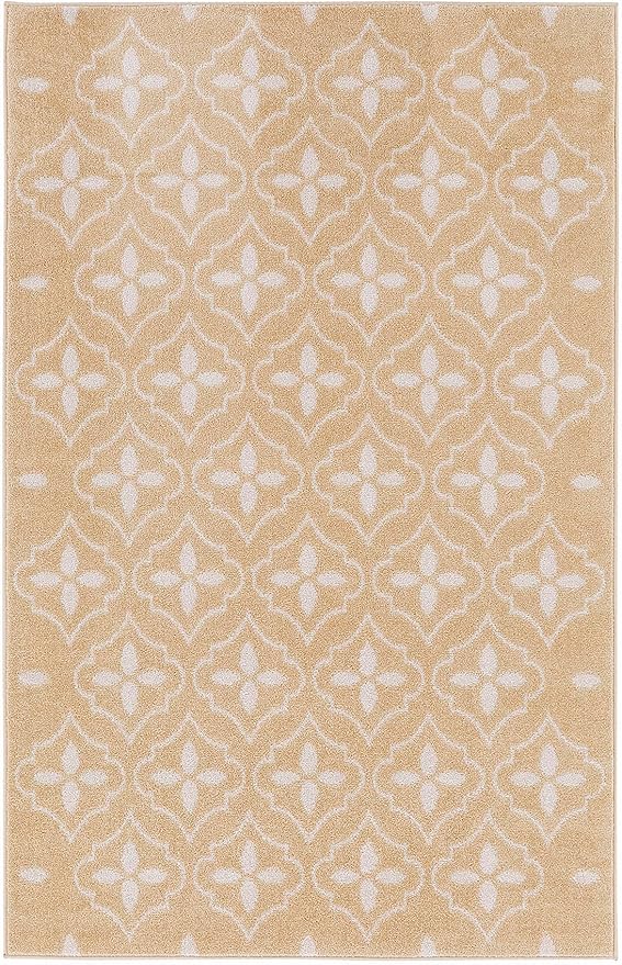 Nourison Home Nourison Essentials Beige Ivory 4' x 6' Area Rug - Easy Clean, Non Shedding, Bed Room, Living Room, Dining Room, Kitchen (4' x 6')