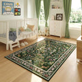 3x5 Rug Washable Area Rug Floral Office Rug Non Slip Small Carpet for Bedroom, Bedside, Kitchen, Entryway, Kids Room, Office (Emerald Green)