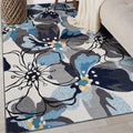 Rugshop Gray Large Floral Non-Slip Area Rug Fade Resistant for Bedroom, Entryway and Home Office, 3'3" x 5'