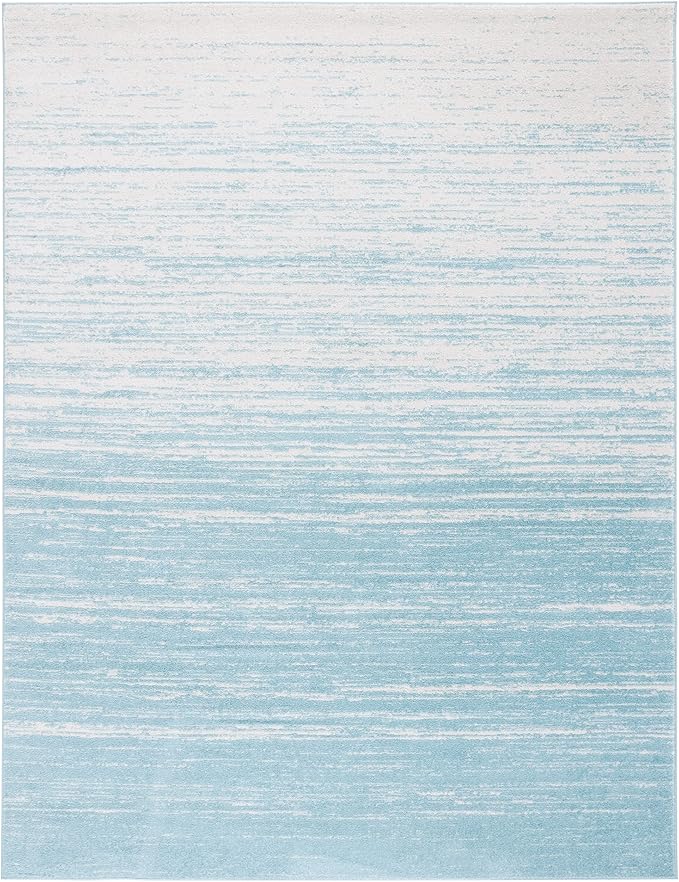 SAFAVIEH Area Rug 6x9 - Adirondack Collection - Aqua & Ivory, Modern Ombre Design, Non Shedding & Easy to Clean, Ideal for Living Room, Bedroom, Office, Dining Space (ADR113J)