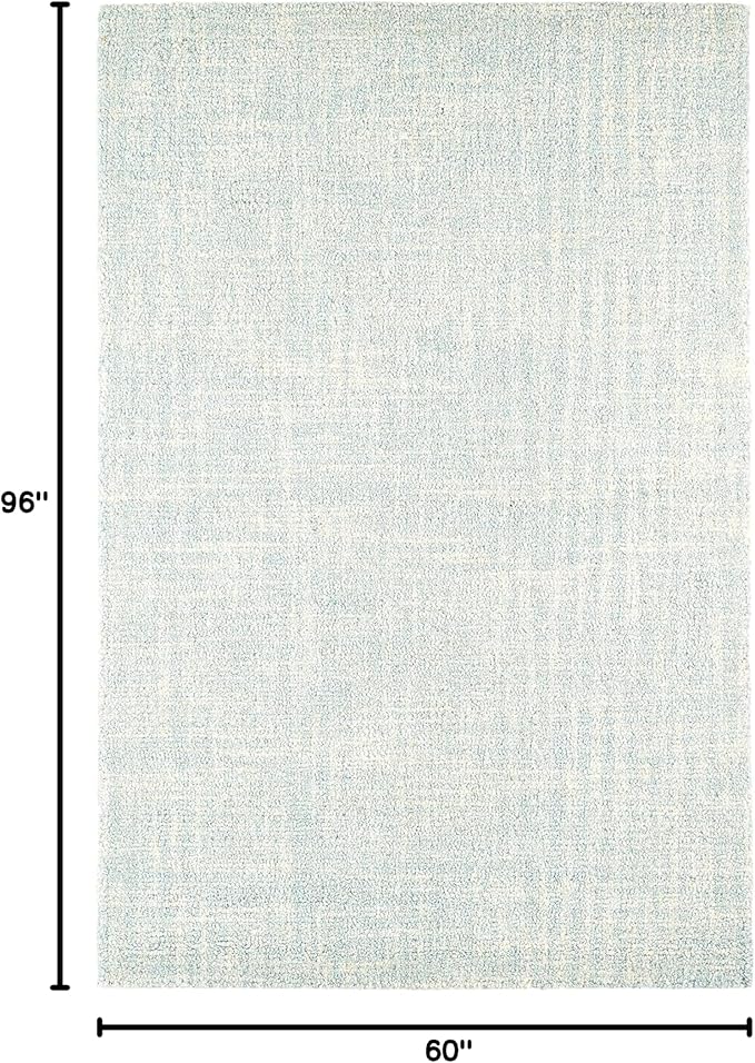 Dash and Albert Crosshatch Wool Area Rug - 5' x 8' Sky Blue Solid Hand Micro Hooked Accent Rug - Durable, High Traffic Areas Bedroom, Hallway, Stairs - Premium Luxury Hotel Quality Soft Breathable