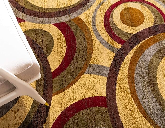 Unique Loom Barista Collection Area Rug - Kona (7' 10" x 10' Rectangle, Beige/ Black)