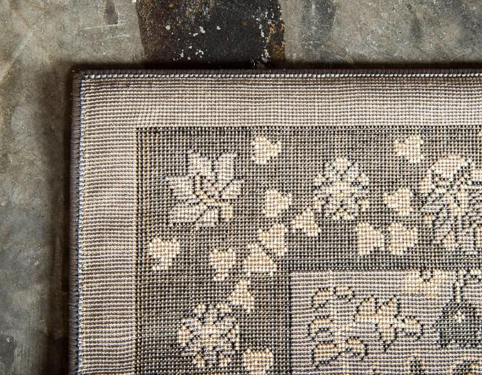 Unique Loom Espahan Collection Area Rug - Cape Cod (2' 2" x 3' 1" Rectangle, Dark Gray/ Black)