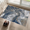 Modern Rugs Machine Washable for Entryway: 2x3 Blue Marble Small Area Rugs Non-Slip Non-Shedding - for Indoor Bathroom Bedroom Bedside