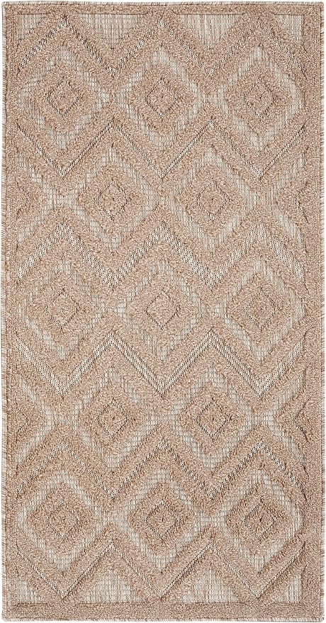 Nourison Home Versatile Natural Beige 2' x 4' Area Rug - Easy Clean, Non Shedding, Bed Room, Living Room, Dining Room, Kitchen (2' x 4')