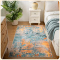 Istana 3x5 Area Rug - Multi/Blue Modern Rugs for Living Room 3x5 - Foldable Rugs for Bedroom/Living Room Rug - Stain Resistant Washable Rug - Eco-Friendly Small Area Rugs