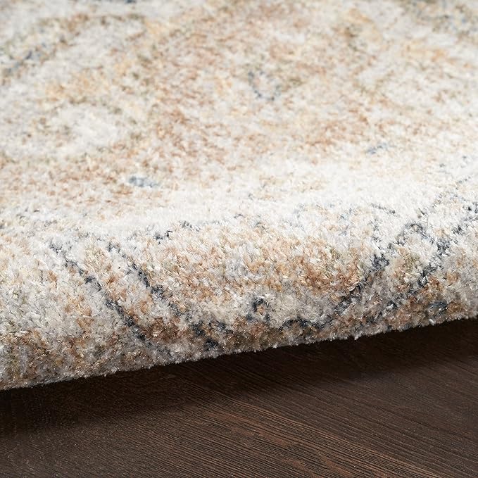 Nourison Home Astra Machine Washable Beige 2' x 6' Area Rug - Easy Clean, Non Shedding, Bed Room, Living Room, Dining Room, Kitchen (6' Runner)
