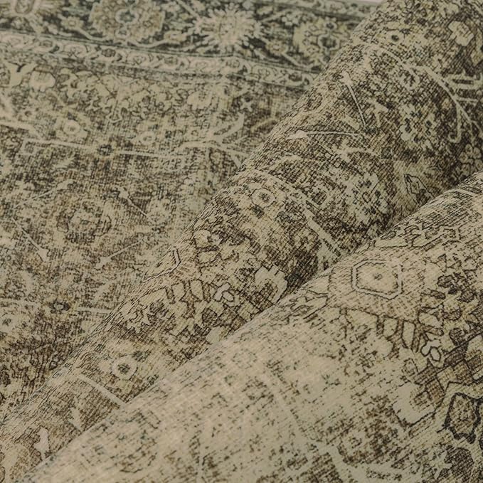 Light Brown 3x12 Vintage Area Rug Hallway Indoor Kitchen Washable Living Room Carpet Tribal Distressed Rug Retro Accent Throw Rug for Office Dining Room Bathroom