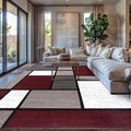 Rugshop Modern Geometric Boxes Red Area Rug, Fade-Resistant Carpet for Living Room, Bedroom, or Family Room, 7'10" x 10'2"