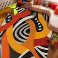 Pop Art Area Rugs - Retro Colorful Abstract Rug 3x5, Hippie Aesthetic Funky Washable Lightweight Carpet Room Decor #C094