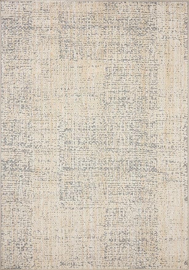 Loloi Amber Lewis Bexley Collection BEX-03 Natural/Slate 11'-6" x 15' Area Rug Neutral, Textured, Living, Bedroom, Dining, Carpet