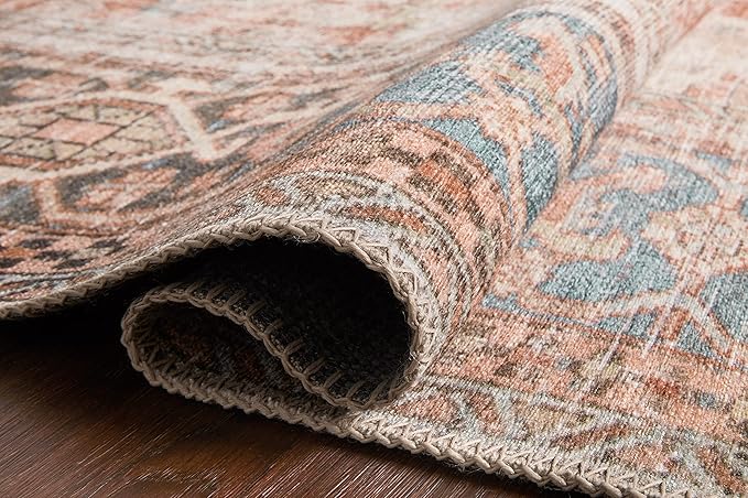 Loloi Loren Collection LQ-15 Terracotta/Sky 5'-0" x 7'-6" Area Rug