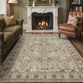 Bavni Area Rugs 5x7, Machine Washable Rugs for Living Room Indoor Non-Slip Carpet Ultra Thin Printed Vintage Rug for Bedroom Dinning Room Nursery Home, Dark Espresso