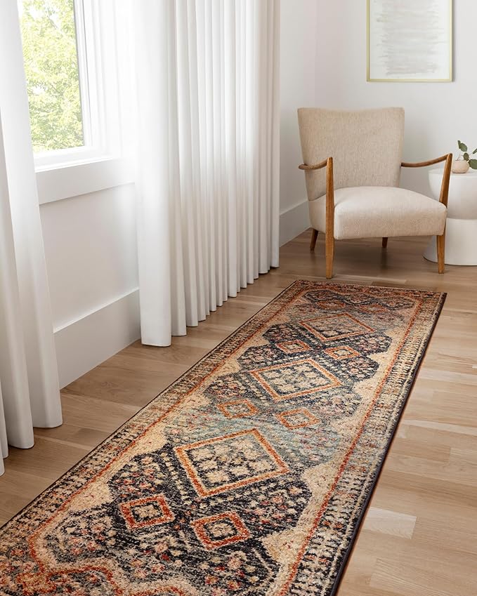Loloi Jocelyn Collection JOC-05 Navy/Multi 6'-7" x 9'-7" .38" Thick Area Rug
