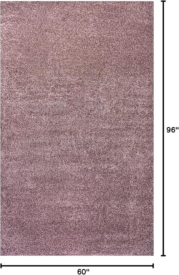 Eyely UES100R-5 Supersoft Haze Solid Low-Pile Indoor Area Rug Casual;Contemporary;Solid;Traditional, Bedroom, Kitchen, Living Room, Easy-Cleaning, Non-Shedding, 5 X 8, Light Purple
