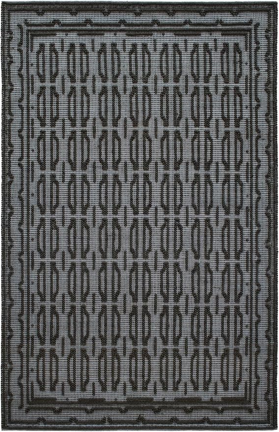 Dash and Albert Campbell Iron Handwoven Wool Rug, 8 X 10 Feet, Neutral/Grey Geometric Pattern - Premium Luxury Hotel Quality Soft Breathable Hypoallergenic Machine Washable Easy Care All Season