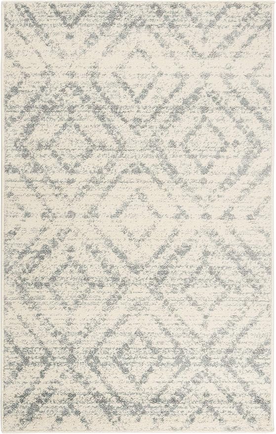 SAFAVIEH Adirondack Collection Accent Rug - 3' x 5', Ivory & Light Blue, Modern Distressed Design, Non-Shedding & Easy Care, Ideal for High Traffic Areas in Entryway, Living Room, Bedroom (ADR131T)