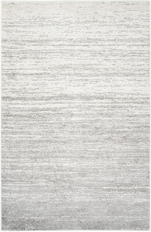 SAFAVIEH Area Rug 6x8 - Adirondack Collection - Ivory & Silver, Modern Ombre Design, Non Shedding & Easy to Clean, Ideal for Living Room, Bedroom, Office, Dining Space (ADR113B)