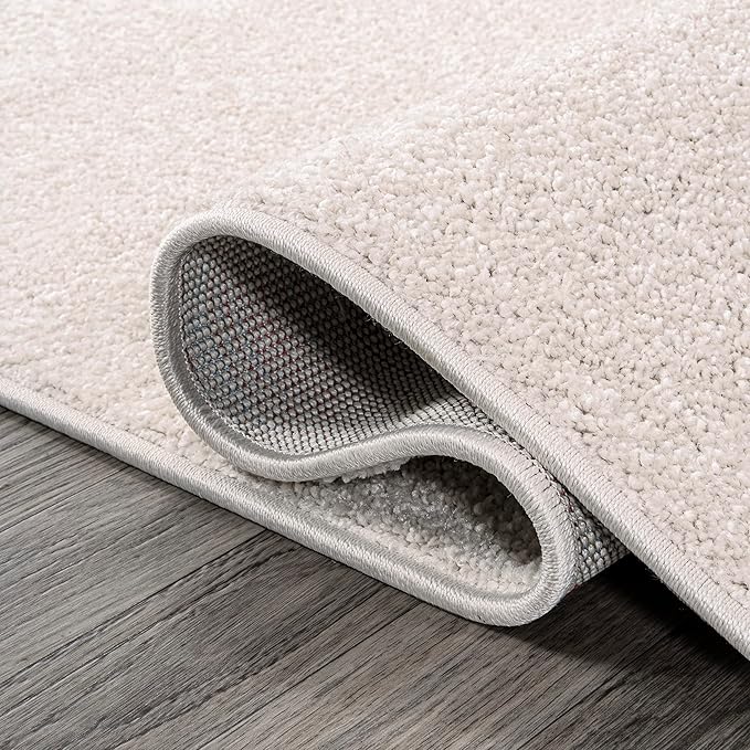 JONATHAN Y Haze Solid Low-Pile Ivory Runner Rug 2x14, Coastal,Bohemian,Minimalist,Classic, Easy-Cleaning for Living Room,Bedroom,Kitchen,Pet Friendly,Non-Shedding (SEU100D-214)