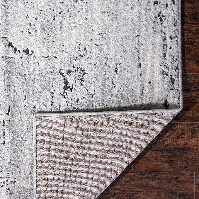 Rugs.com Leipzig Collection Rug – 6x9 Gray Low-Pile Rug Perfect for Bedrooms, Dining Rooms, Living Rooms