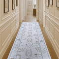 Fame Living Cream Beige Oushak Runner Rug, Modern Runners, Turkish, Eclectic, Floral, Pastel, Washable, Small Rug, Short Runner for Hallway, Entryway, Laundry, Bedroom, Kitchen, Bathroom, 2'5"x6'5"