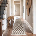 Rugshop Beige Checkered Area Rug – Textured Grid Pattern Carpet for Living Room, Bedroom, or Office – Neutral Contemporary Soft Floor Décor 2' 3" x 8' Runner Beige