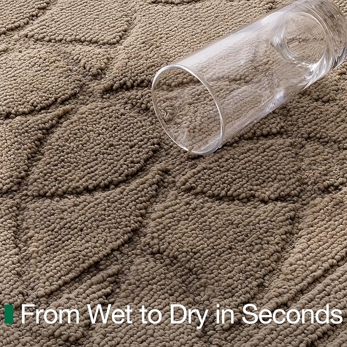 LUMI Door Mat Indoor Entrance 24"x36", Front Welcome Mat with Non-Slip Rubber Backing, Low Profile Dirt Trapper Inside Doormat for Entrance, Garage, Patio, Beige