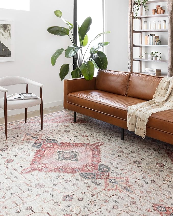 Loloi II Skye Collection SKY-02 Ivory/Berry 2'-3" x 3'-9" Accent Rug