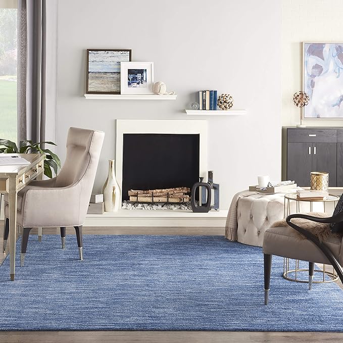 Nourison Home Nourison Essentials Navy Blue 10' x 14' Area Rug - Easy Clean, Non Shedding, Bed Room, Living Room, Dining Room, Kitchen (10' x 14')