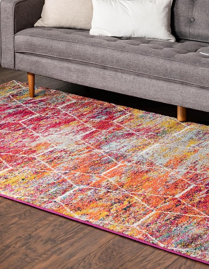 Unique Loom Trellis Frieze Collection Area Rug - Geometric (10' x 13', Multi/ Ivory)