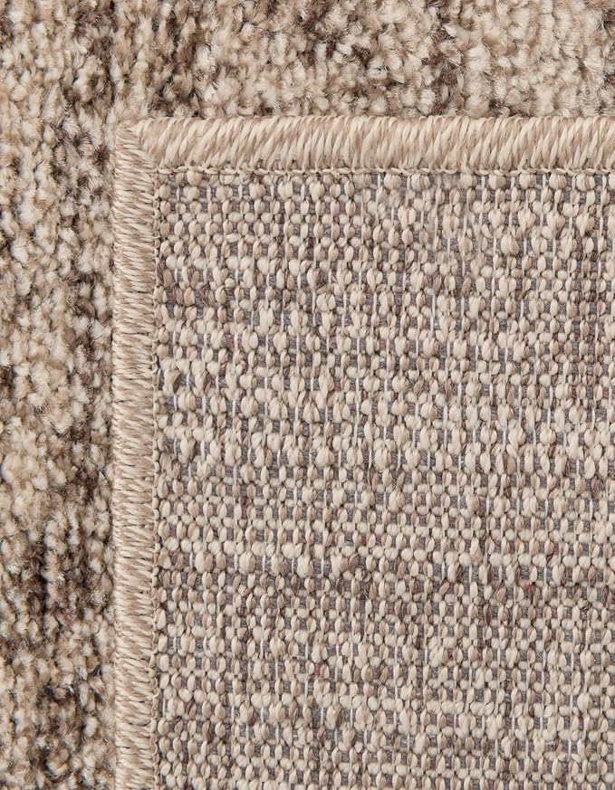 Rugs.com Angelica Collection Rug – 8 Ft Runner Beige Medium-Pile Rug Perfect for Hallways, Entryways