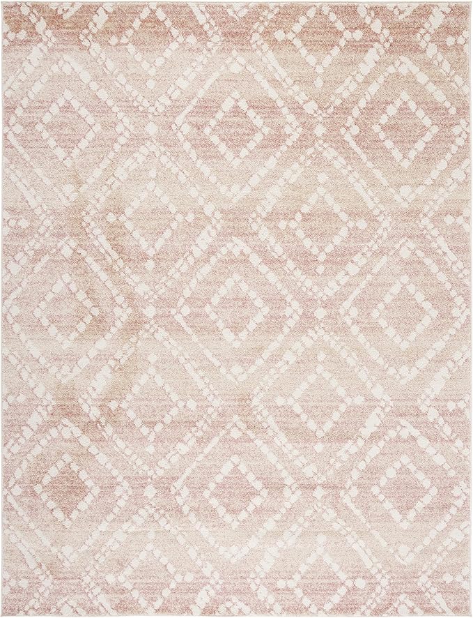 SAFAVIEH Adirondack Collection Area Rug - 6' x 9', Rose & Gold, Modern Diamond Distressed Design, Non-Shedding & Easy Care, Ideal for High Traffic Areas in Living Room, Bedroom (ADR131Q)