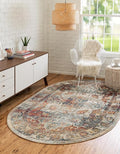 Unique Loom Isabella Collection Area Rug - Adjani (4' 1" x 6' 1" Oval, Ivory/ Beige)
