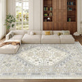 zesthome 10x14 Area Rugs,Stain Resistant Washable Rug,Ultra-Thin Rugs for Living Room,Bedroom,Non-Slip Backing Home Decor Large Area Rug (Beige,10'x14')