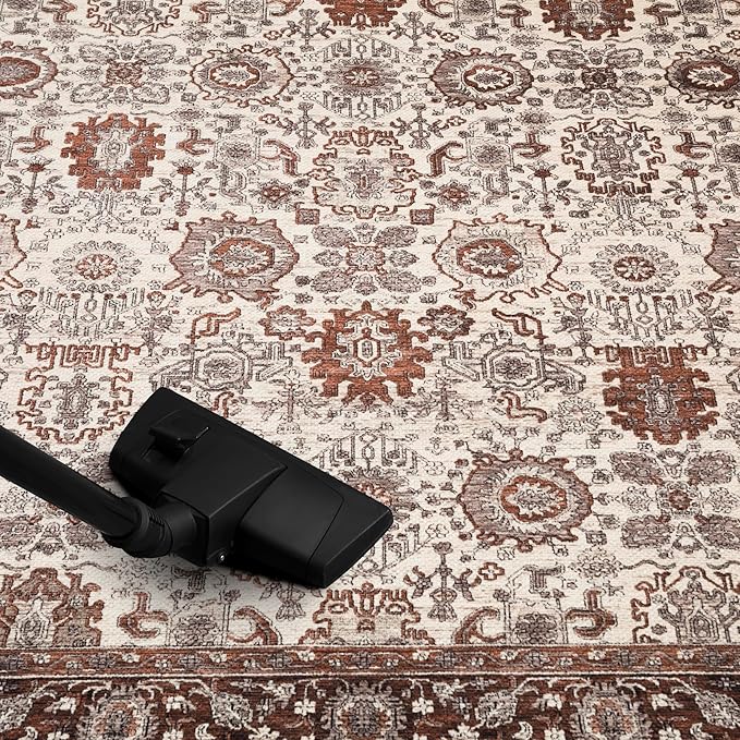 Keen Home Design 2x7 Rug - Machine Washable Runner Rug with Non-Slip Backing, Ideal for Hallway, Entryway, Kitchen, Laundry Room - Vintage, Easy Clean, Durable, Low Pile - (2'6" x 7')