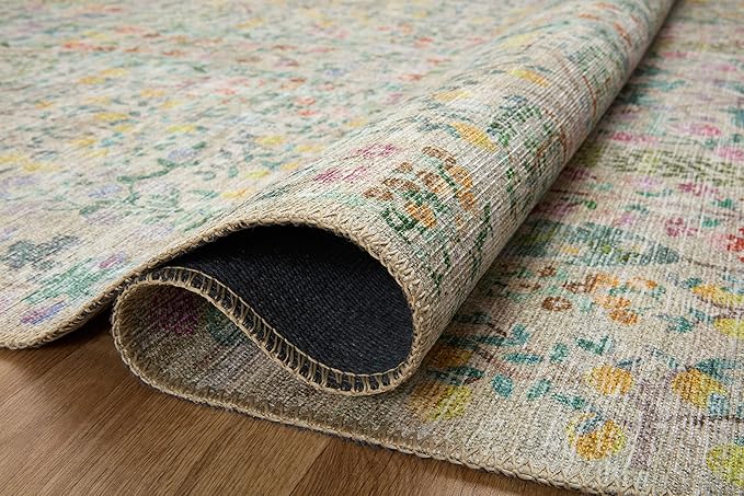 Loloi Rifle Paper Co. Maison Collection MAO-07 Khaki 5'-0" x 5'-0" Round, .19" Pile Height, Accent Rug