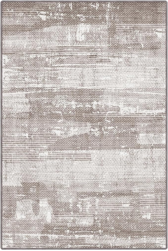 LUMI Washable Area Rug 8x10 for Living Room, Ultra Soft Stain Resistant Carpet with Non Slip Rubber Backing, Non-Shedding Low Pile Rugs for Bedroom, Dining Room, Indoor, Office