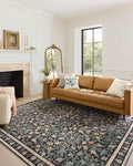 Loloi Rifle Paper Co. Eden Collection EDE-02 Mughal Garden Black 3'-6" x 5'-6" Accent Rug feat. CloudPile™