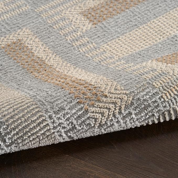Nourison Home Nordic Grey Multicolor 2' x 6' Scandinavian Area Rug - Easy Clean, Non Shedding, Bed Room, Living Room, Dining Room, Kitchen (6' Runner)