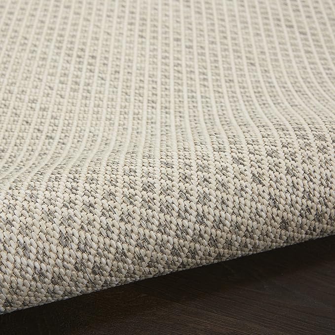 Nourison Home Courtyard Ivory Silver 2'2" x 10' Area Rug - Easy Clean, Non Shedding, Bed Room, Living Room, Dining Room, Kitchen (10' Runner)