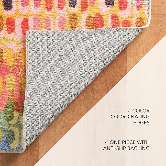 Dash and Albert Paint Chip Machine Washable Area Rug - 3' x 5' Multicolor - Geometric Accent Rug - Anti-Slip Backing, Lightweight, Machine Washable, High Traffic Areas Kitchen, Mudroom, Laundry Room
