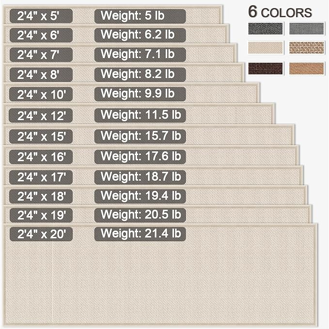 GOYLSER 20 ft Extra Long Runner Rugs for Hallways, Rubber Backed Kitchen Floor Mat Non Slip, Absorbent Beige Entry Way Runner Rugs Indoor