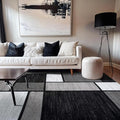 Rugshop Contemporary Modern Boxes Design Area Rug for Home Office,Living Room,Bedroom,Kitchen Non-Shedding Area Rug 5'3" x 7'3" Gray